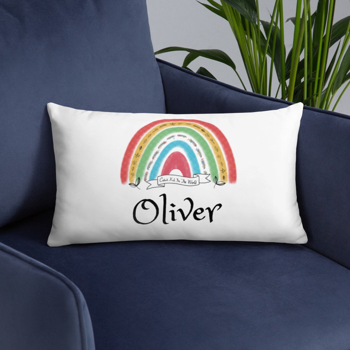 Rainbow Pillow Personalized Rainbow Cushion Rainbow Gift Etsy