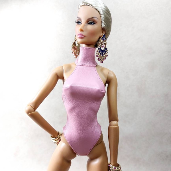 High neck bodysuit for Fashion Royalty and Nuface doll/custom made