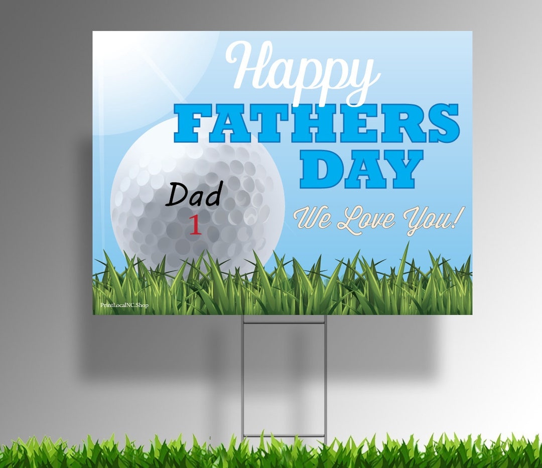 Happy Fathers Day Golf Edition 18 X 24 Corrugated - Etsy
