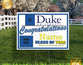 Duke University Graduation yard sign duke Blue Devils Yard Sign Duke Graduation Sign Indoor Outdoor Graduation Yard Sign