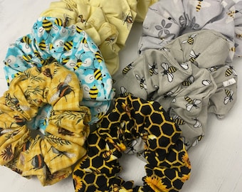 Gumki do włosów Bee Scrunchies, Wybierz własny zestaw gumek do włosów, Zestaw gumek do włosów, Ładne gumki do włosów, Wzorzyste gumki do włosów