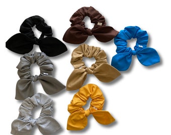 Solid Color Bow Scrunchie, Bow Scrunchie, Top Knot Scrunchie, Bunny Ear Scrunchie,Scrunchie