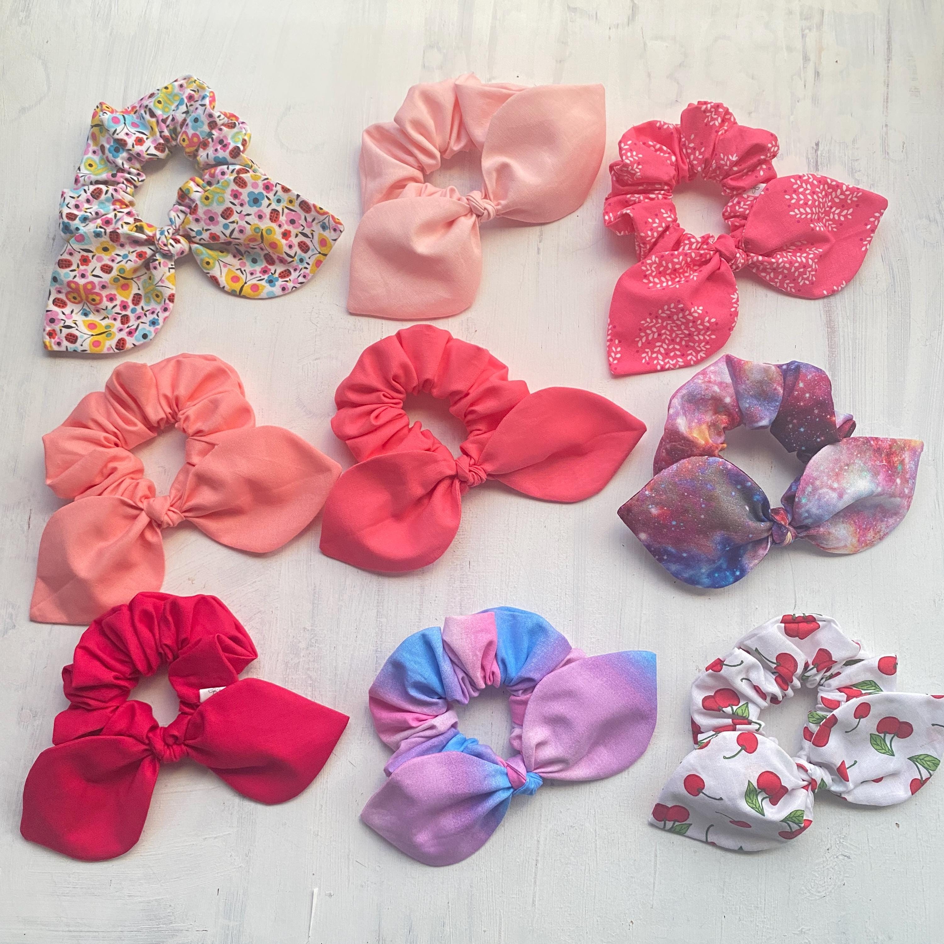 PIPER K SPRING BUNNY EARS PINK BLUE PLAID BOW PLUSH HAIR TIES SCRUNCHIES Pink Bunny Ear Scrunchie - Etsy main image 3