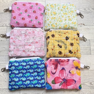 Mini Wallet Keychain, Bag Variety, Quilted Zipper Pouch, Small Card Holder Wallet, Cosmetic Pouch, Coin Purse, Card Lipstick Wallet Pouch