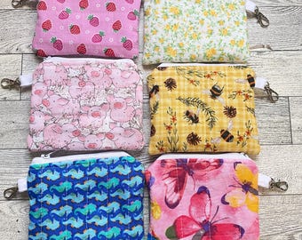Mini Wallet Keychain, Bag Variety, Quilted Zipper Pouch, Small Card Holder Wallet, Cosmetic Pouch, Coin Purse, Card Lipstick Wallet Pouch