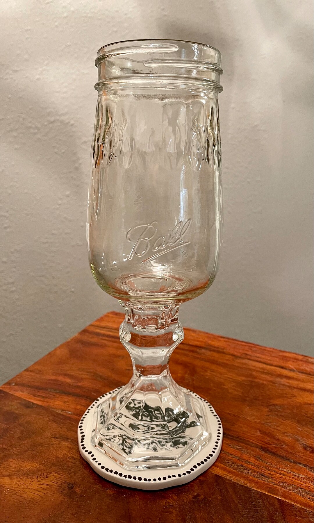 Fluted Mason Jar Wine Glass Etsy