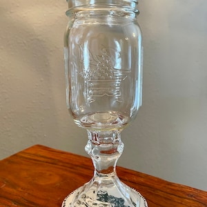 Copa de vino en tarro de cristal con estrellas y rayas - Edición de recuerdo