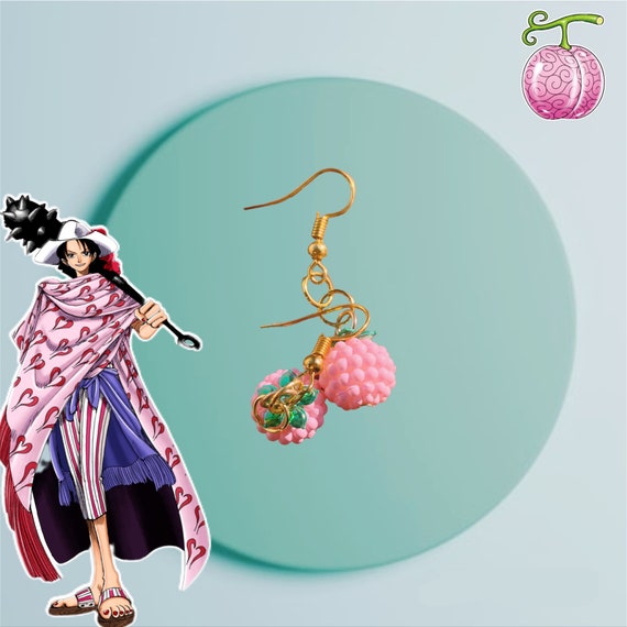 Sube Sube Smooth Smooth Pink Devil Fruit One Piece Anime Earrings