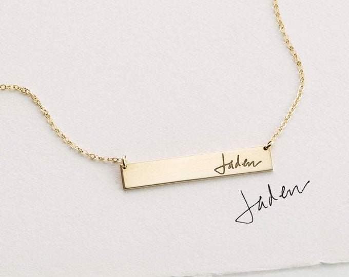 Handwriting Necklace Gold Plated Necklace Actual Handwriting Necklace Custom Handwriting Jewelry Engraving , Memorial Signature Necklace