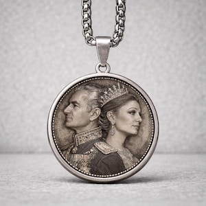 Men's Royal Persian Shah & Queen Farah Necklace.(Waterproof)code 0062