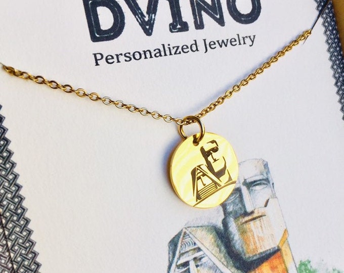 Tatik and Papik Necklace with Free personalization(back side).Free Gift Box & free shipping.