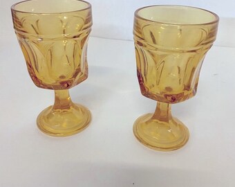 Vintage Amber Wine Glasses Great Collection Pieces