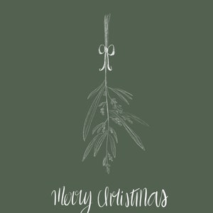 Christmas Mistletoe Art Print | Digital Christmas Art Print | Minimalist Christmas Art
