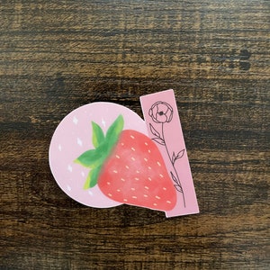 Strawberry Poppy Sticker | Vinyl Sticker | Water Resistant Sticker
