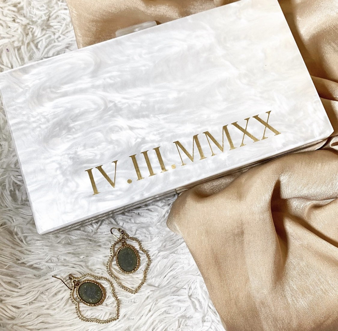 custom wedding clutch