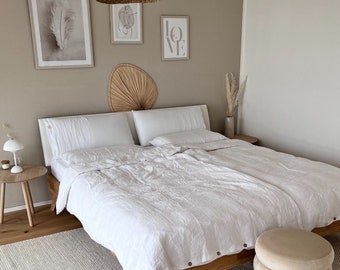 White Linen Duvet Cover Set, Pure Linen Bedding Set, Rustic Bedroom Decor, Eco-friendly Linen, Soft and Breathable Linen Bedding
