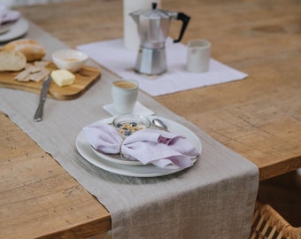 Natural Linen Table Runner. Scandinavian Style Table Runner. Rustic Table Runner. Vintage Table Runner.