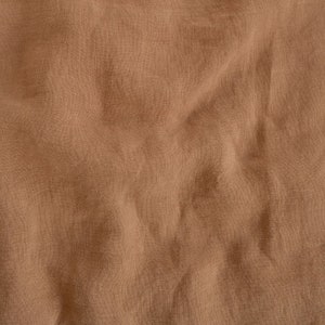 Rustic Pure Linen pillowcase. Linen pillowcase in Camel. King/queen/standard washed linen pillowcase. Rustic linen shams. image 2