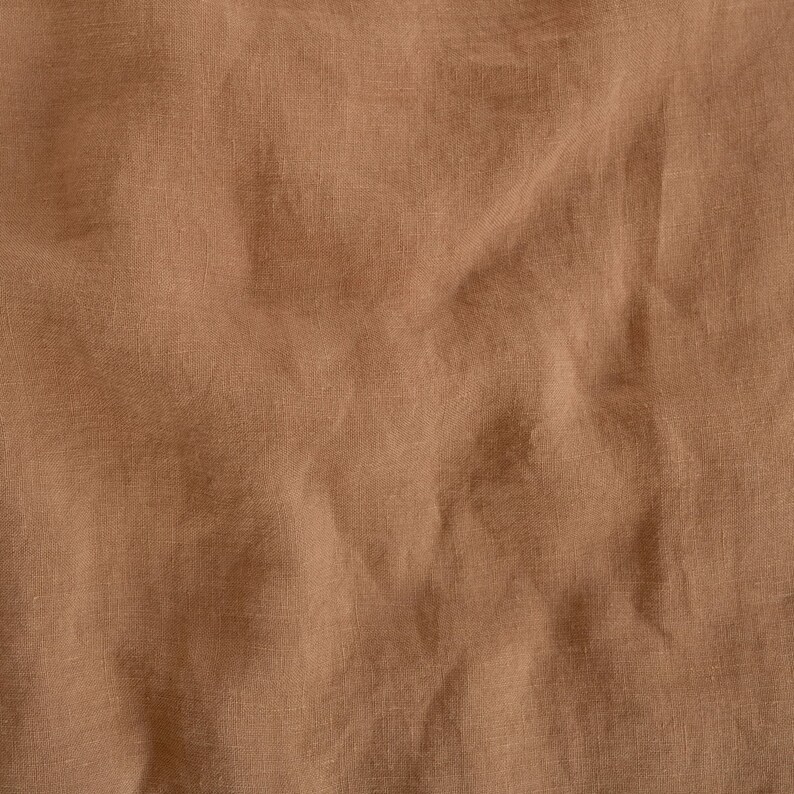 Rustic Pure Linen pillowcase. Linen pillowcase in Camel. King/queen/standard washed linen pillowcase. Rustic linen shams. image 2