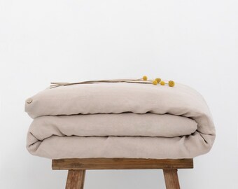 Warm Sand Hemp Duvet Cover. 100% hemp fabric. Sustainable hemp fabric. Soft hemp duvet cover.