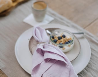 Lavender Fog Linen Napkins Set of 2. Set of Cloth Napkins. Natural stonewashed linen napkin set. Linen decorations. Mothers day gift.