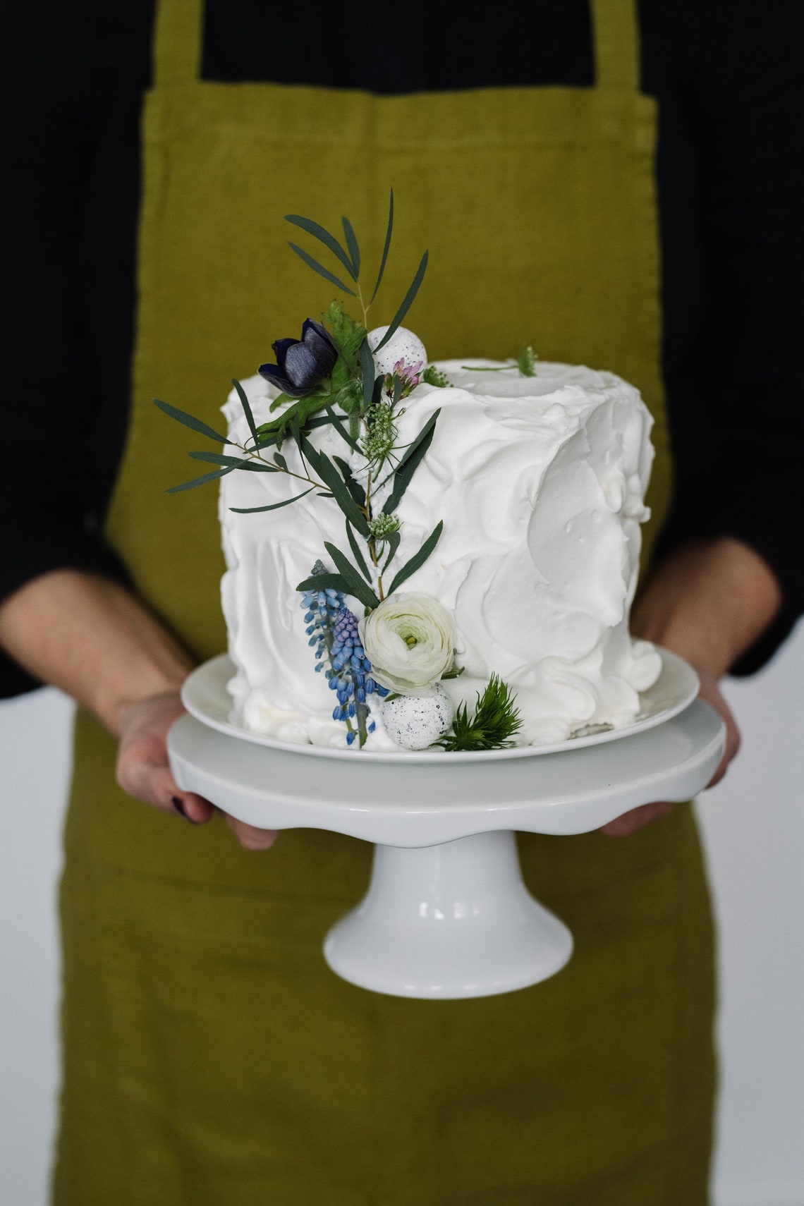 Moss Green Linen Apron. Handmade Apron. Zero Waste Grilling Etsy