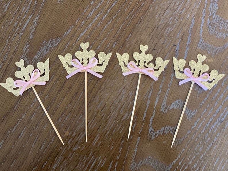 Tiara Cupcake Toppers Cupcake Toppers Glitter Cupcake Etsy