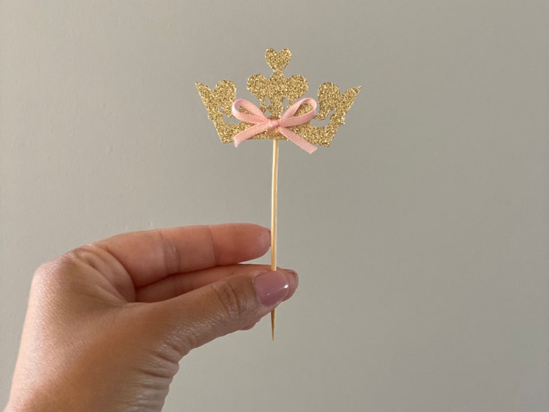 Tiara Cupcake Toppers Cupcake Toppers Glitter Cupcake Etsy