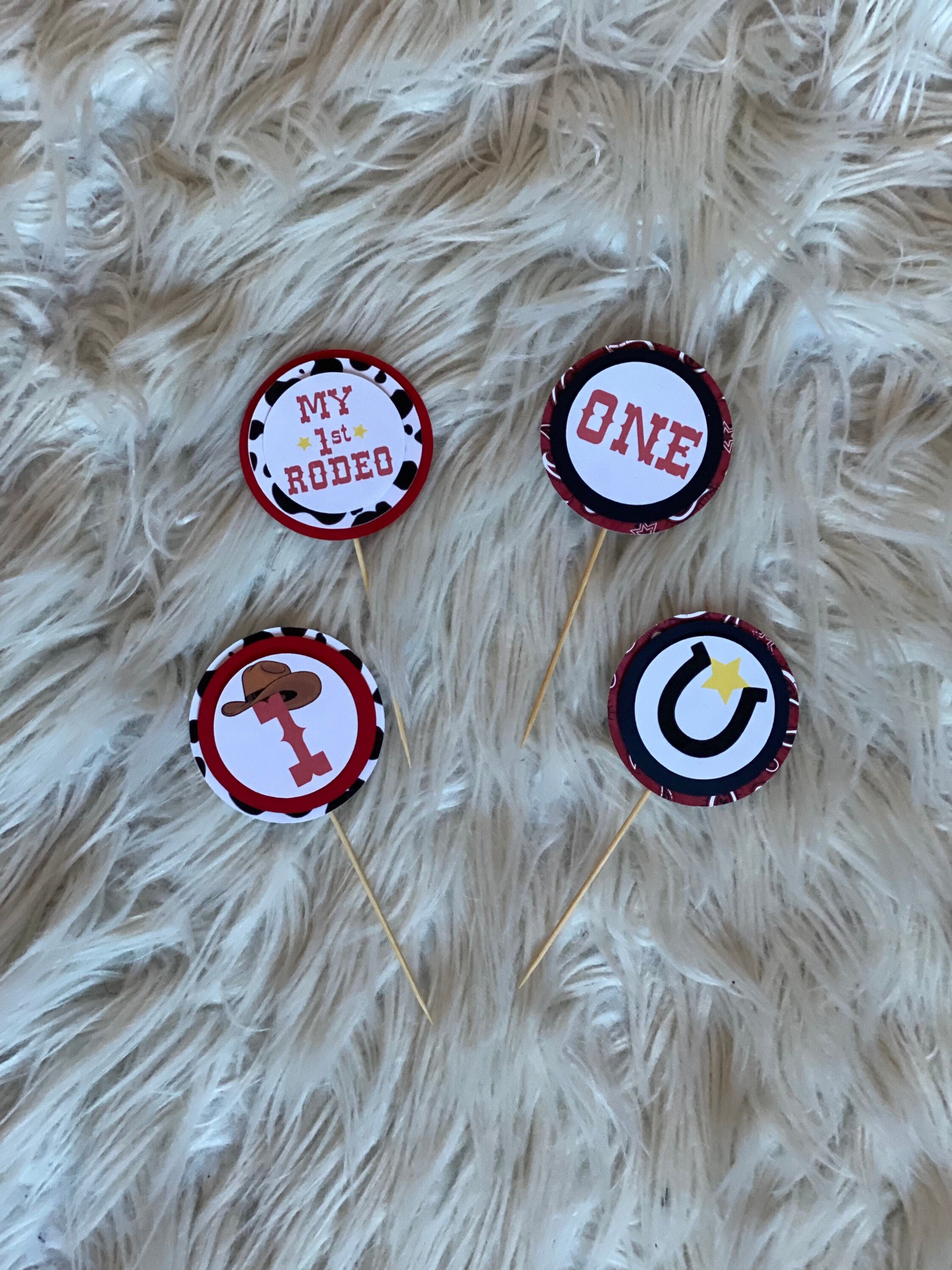 My First Rodeo Cupcake Toppers Cupcake Toppers Birthday Etsy