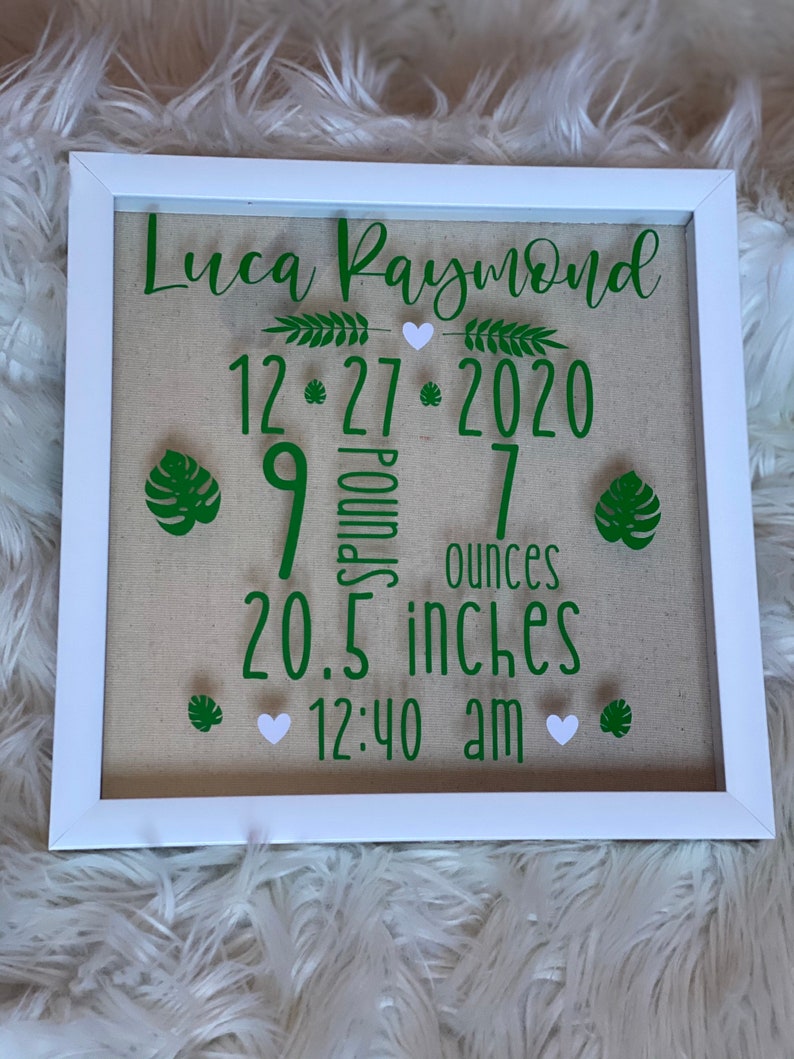Birth Stat Shadow Box Personalized Shadow Box Baby Gift Etsy