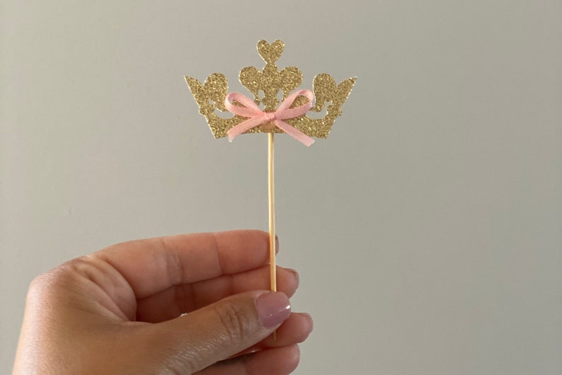 Tiara Cupcake Toppers Cupcake Toppers Glitter Cupcake Etsy