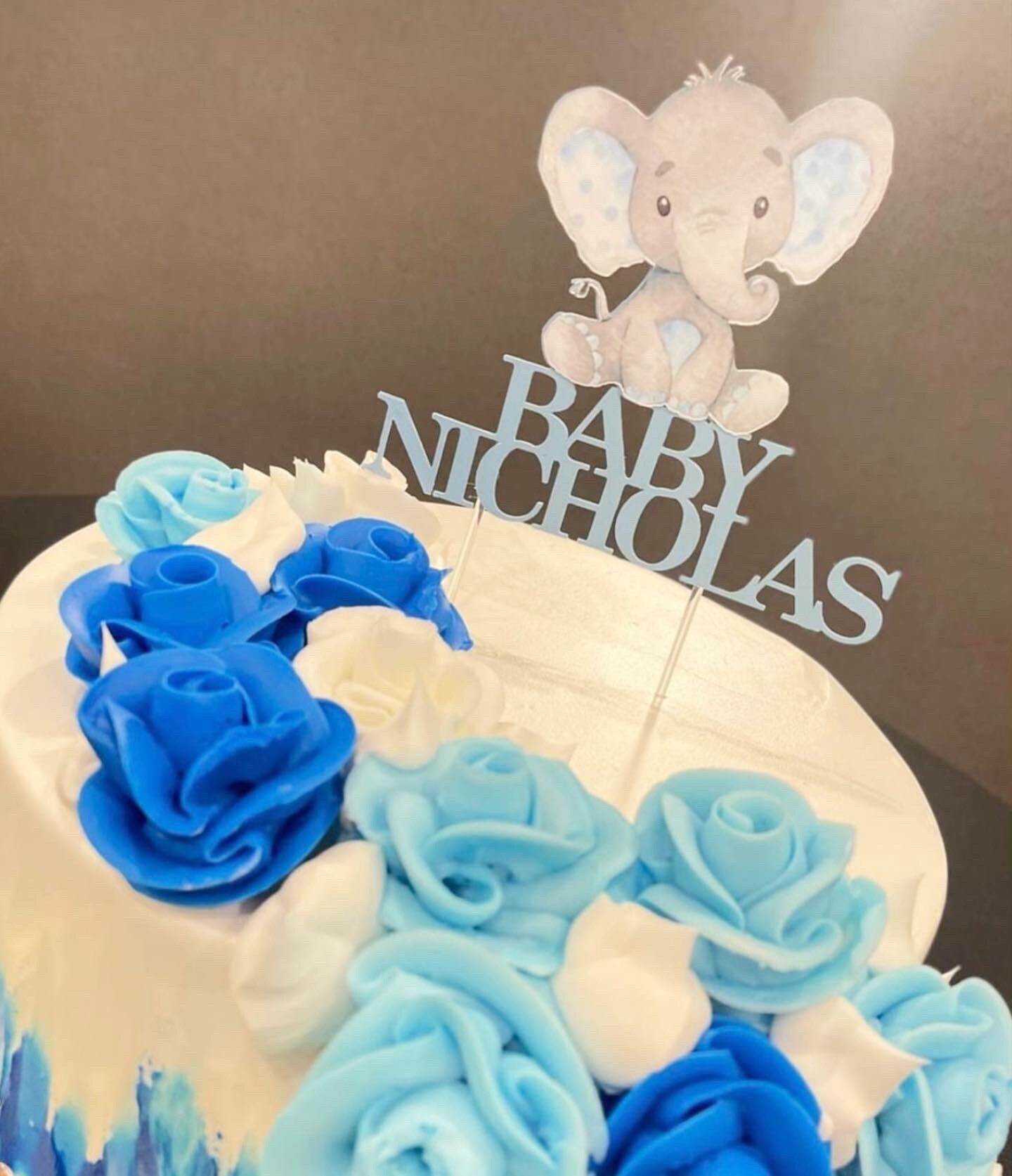 Cake Topper Baby Shower Cake Topper Elephant Cake Topper Etsy