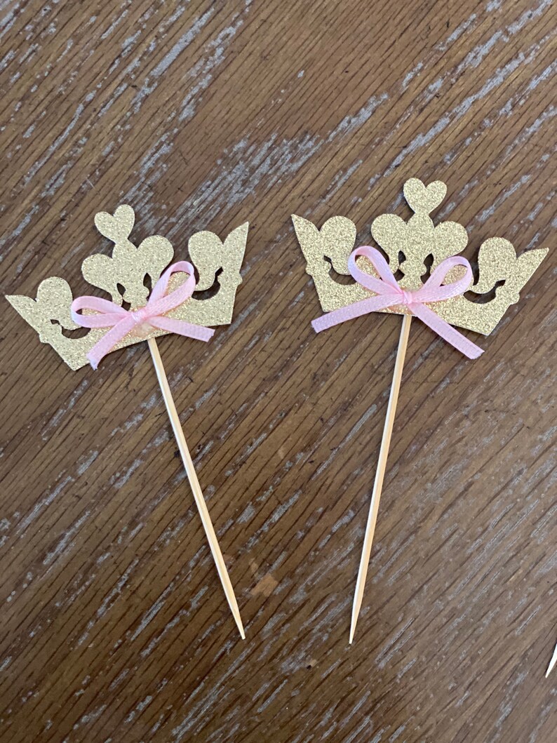 Tiara Cupcake Toppers Cupcake Toppers Glitter Cupcake Etsy