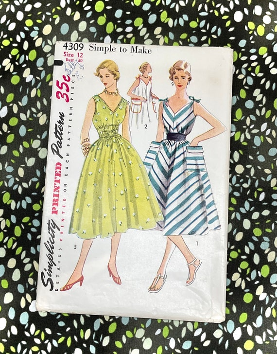 simplicity retro dress patterns Simplicity 4586 1940s Dress Vintage Sewing Pattern WeSewRetro