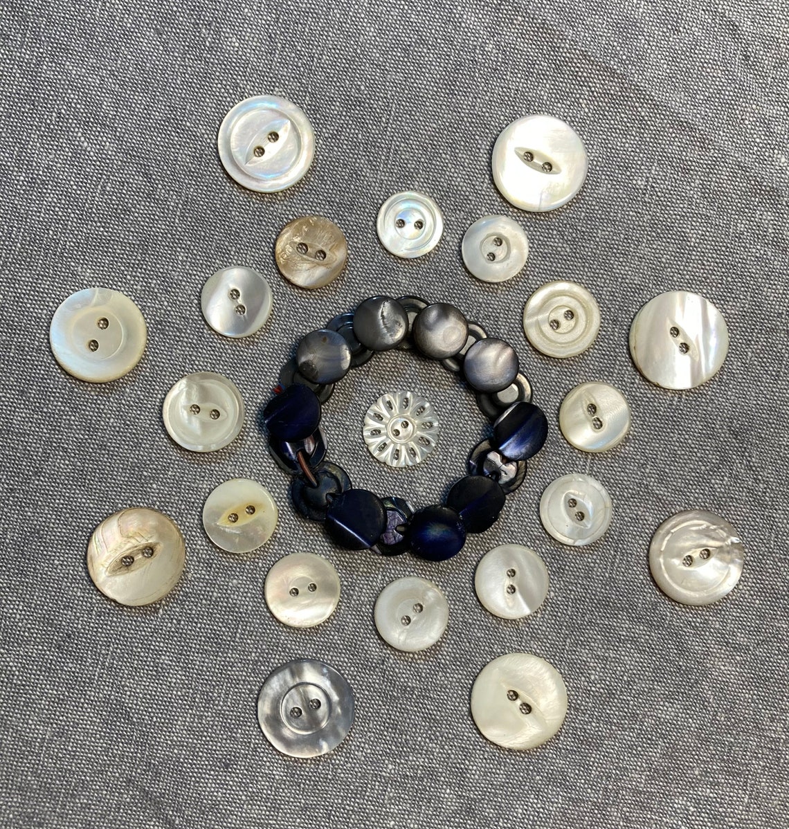 Vintage Shell Button Lot Etsy