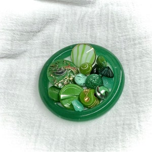 Vintage and Antique Green Glass Buttons