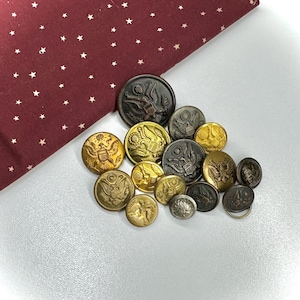 Vintage Military Army Uniform Buttons