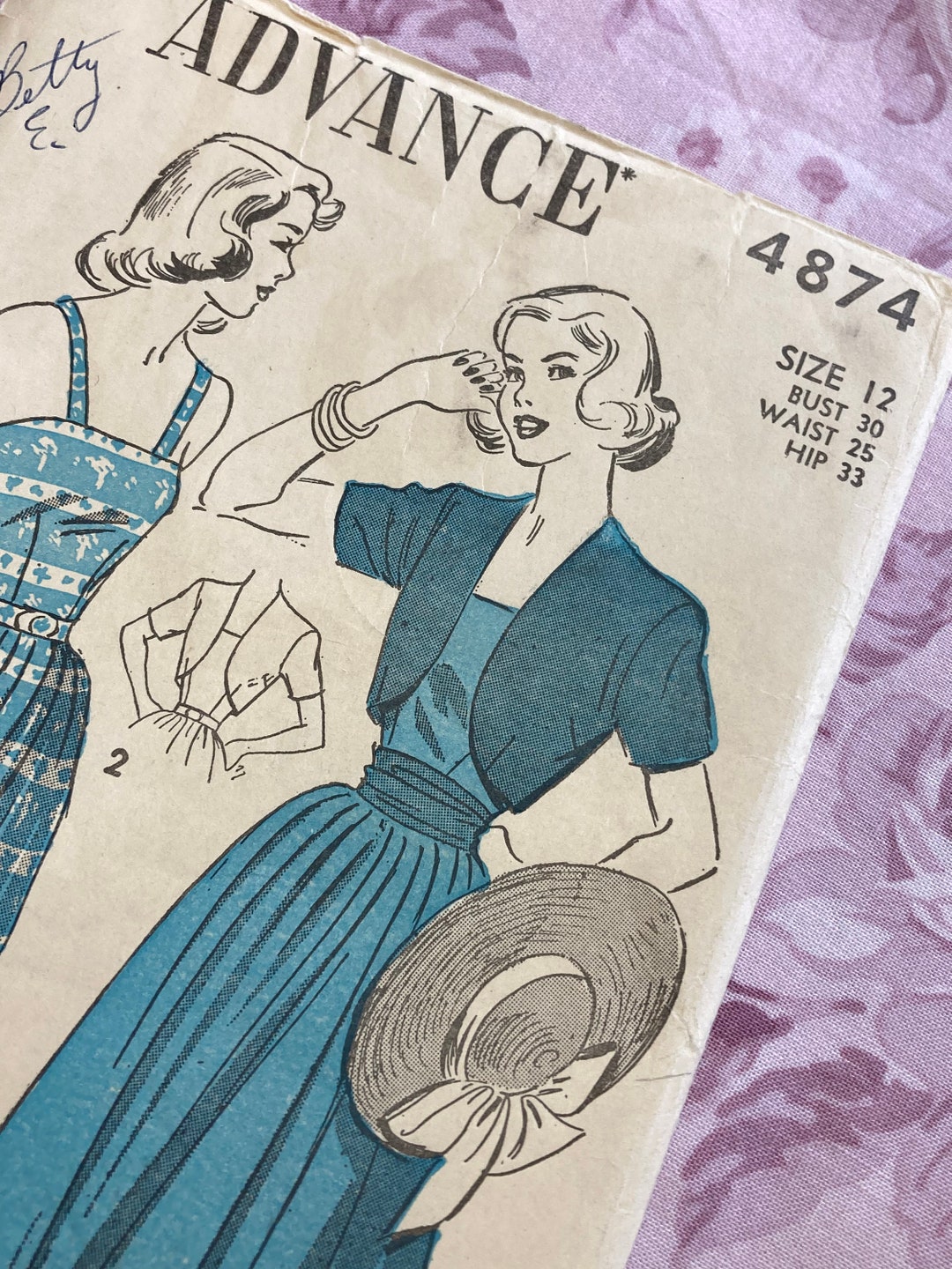 Vintage Advance Pattern 4874 - Etsy