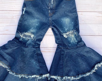 blue jean bell bottom pants