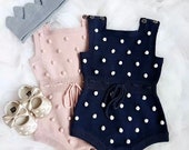 Baby girl knitted romper jumper clothing baby shower gift