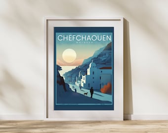 Chefchaouen, Morocco Travel Poster Printable Wall Art | Travel-inspired Digital Download | Moroccan Decor for Home | Instant Download
