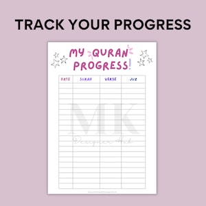 Printable Juzz Amma/ Juz 'ama Quran Progress Tracker and Reflection Set ...