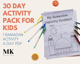 Paquete de actividades de Ramadán de 30 días para niños / Actividades de Ramadán imprimibles / Aprendizaje islámico / Recursos de educación en el hogar para musulmanes / Hojas de trabajo de Ramadán