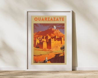 Ouarzazate, Morocco Travel Poster Printable Wall Art | Travel-inspired Digital Download | Moroccan Decor for Home | Instant Download