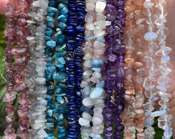 Gemstone Chip Beads: 32" Irregular Crystal Strand for DIY Jewelry