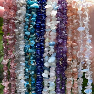 Gemstone Chip Beads: 32&quot; Irregular Crystal Strand for DIY Jewelry