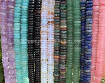 2x6mm Crystal Rondelle Beads, Gemstone Spacer Beads for Jewelry Making, DIY Bracelet Supplies