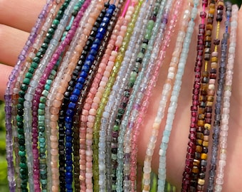 Faceted 2mm Gemstone Cube Beads: DIY Jewelry Making