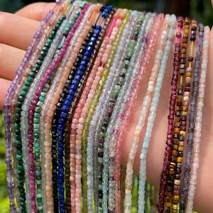Faceted 2mm Gemstone Cube Beads: DIY Jewelry Making