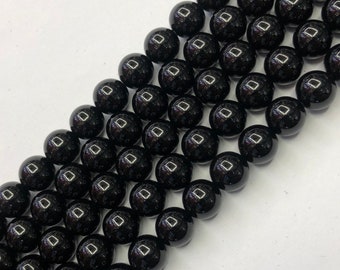 Smooth Round Onyx Beads: Black Agate Gemstone Beads (6-14mm)